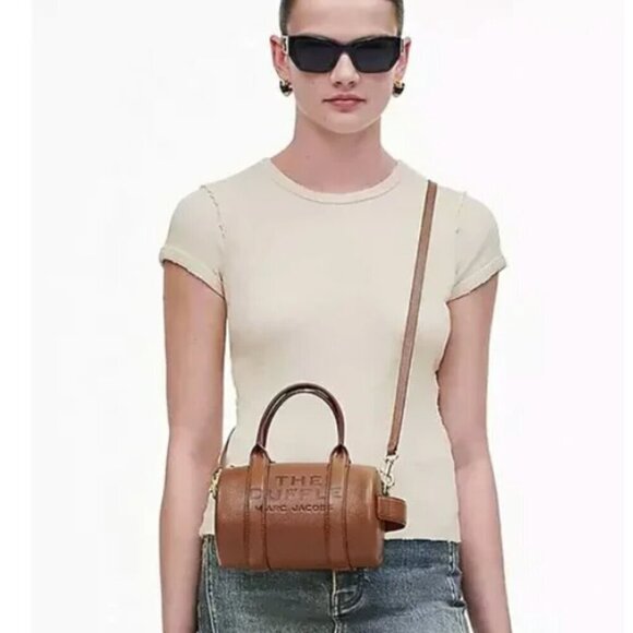 NWT!NEW!Marc Jacobs Mini Duffle Bag -Argan Oil Brown Pebble Leather Women - Picture 2 of 12